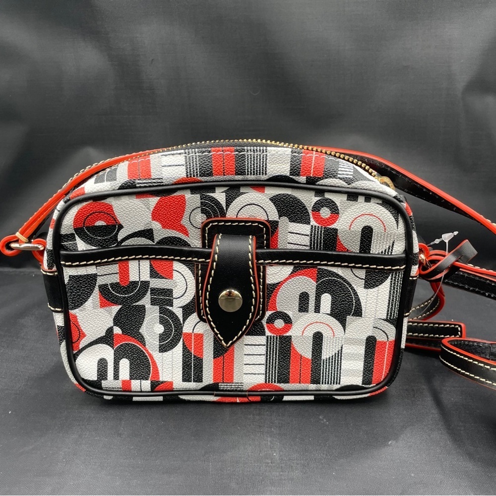 Dooney & Bourke Red and Black Geometric Crossbody - Picture 2 of 7